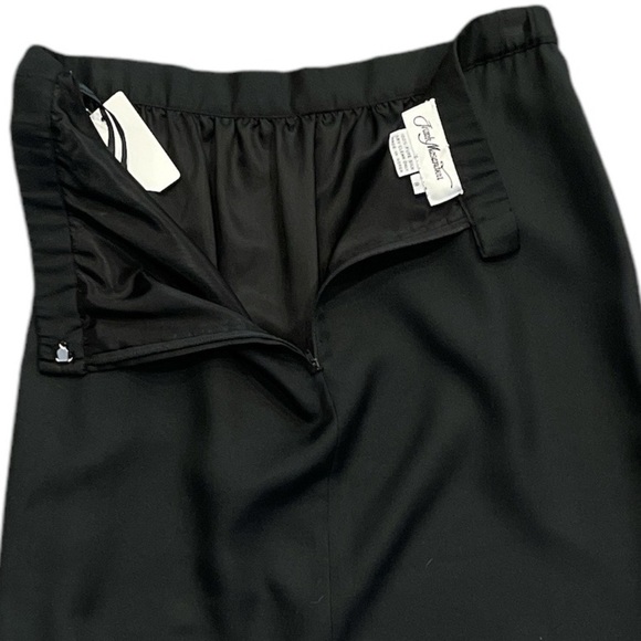 Frank Masandrea sz8 black 100% silk lined skirt vintage back zip with slide - Picture 3 of 5
